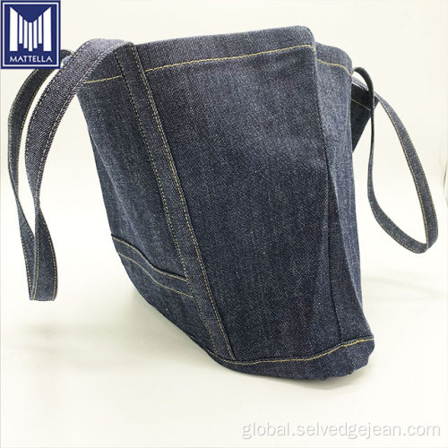 Custom Denim Vest Ladies Vintage Denim Cloth Shoulder Tote Hand Bag Factory